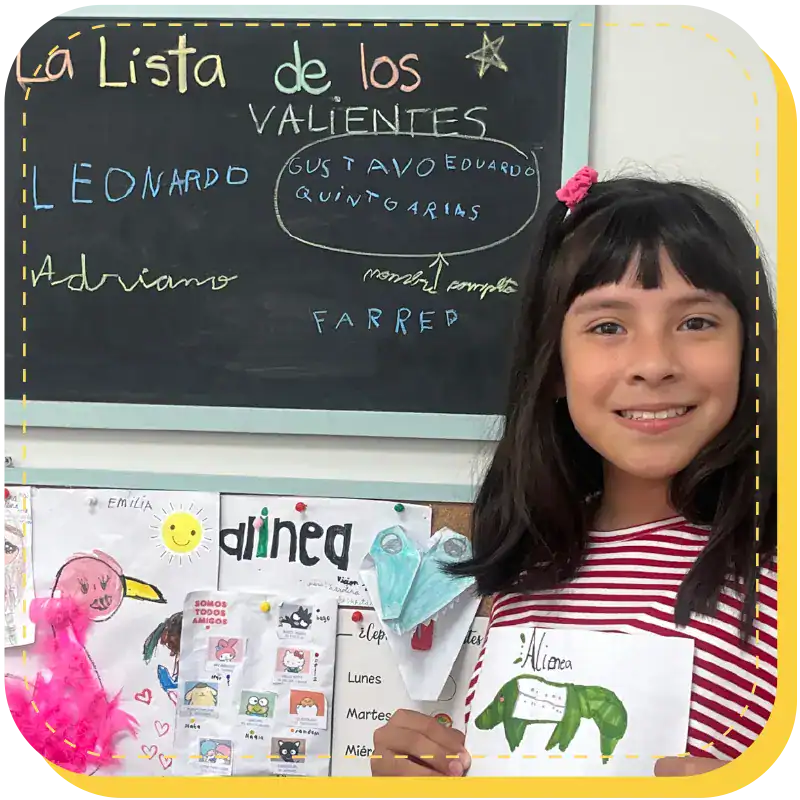 niña en la pizarra de los valientes, metodo para premiar a nuestros pacientes